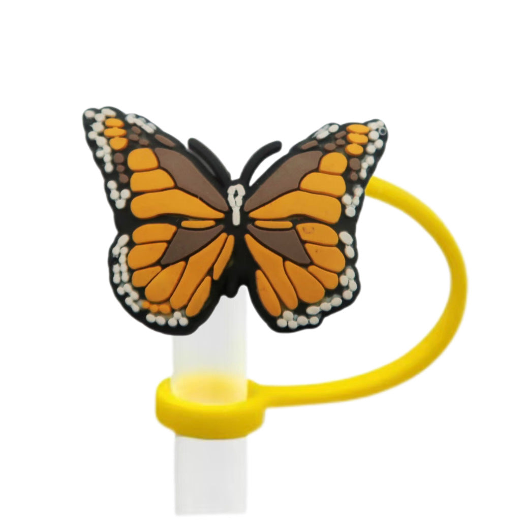 Wholesale 10pcs Butterfly Straw Cover Cute Cartoon Straw Cap Dust Plug